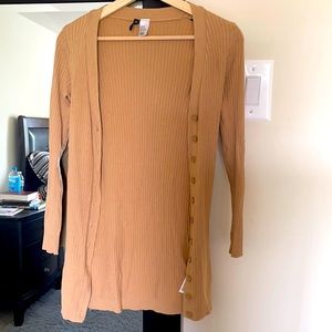Tan long open sweater